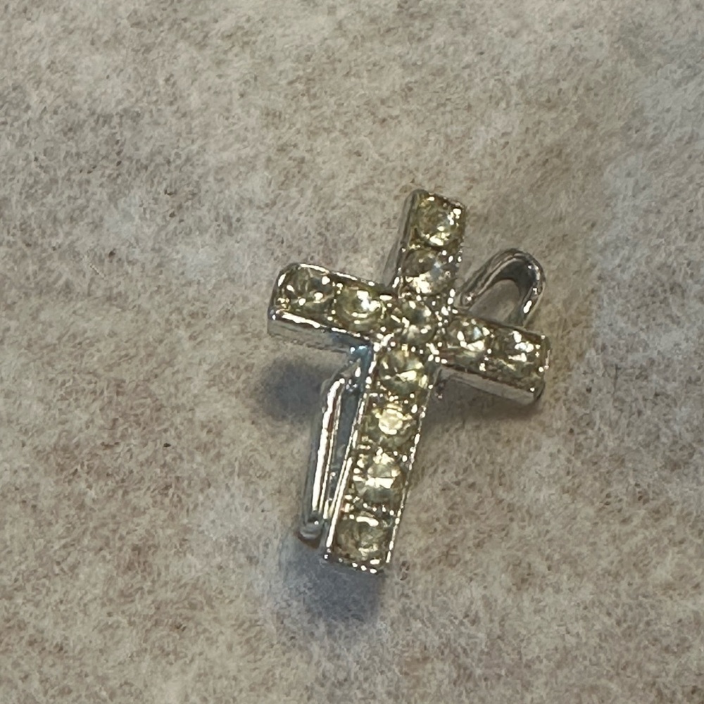 Crystal Cross Brooch